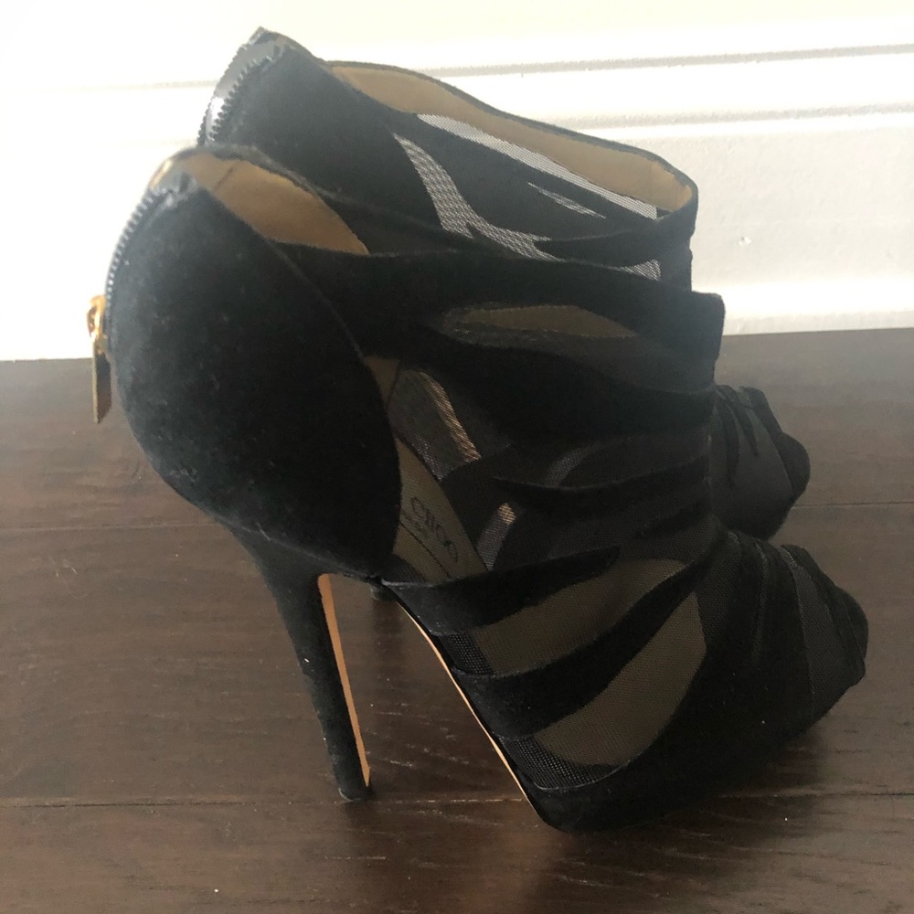 Jimmy Choo peep toe heels.